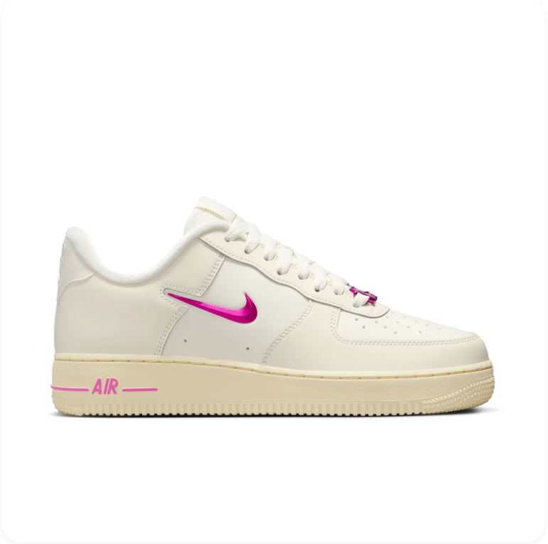 Nike Air Force 1 Low 'Just Do It' – Sail / Laser Fuchsia