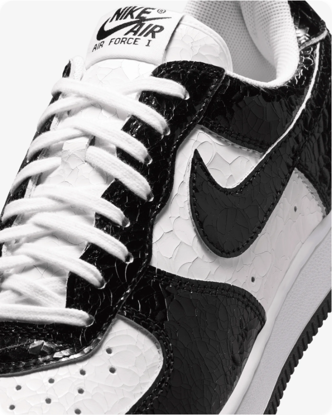Nike Air Force 1 Low 'Black Croc' Patent Leather White/Black