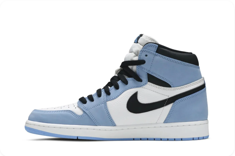 Air Jordan 1 Retro High OG University Blue – alternate side profile view showing Wings logo and full upper detail