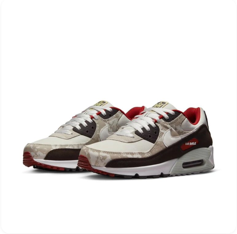 Nike Air Max 90 'Beef & Broccoli' – Sail / Espresso / University Red
