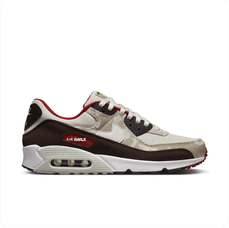 Nike Air Max 90 'Beef & Broccoli' – Sail / Espresso / University Red