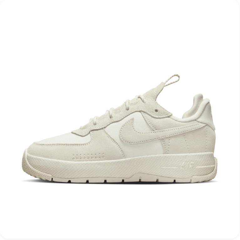 Nike Air Force 1 Wild Sail Orewood Brown – side profile view showing wavy midsole
