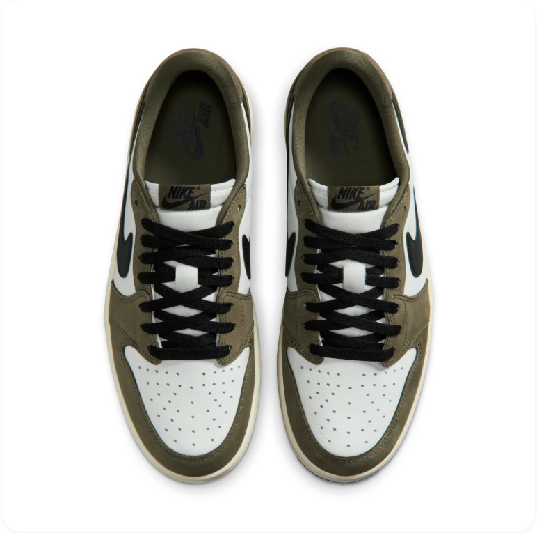 Air Jordan 1 Retro Low OG 'Medium Olive' White/Black/Olive