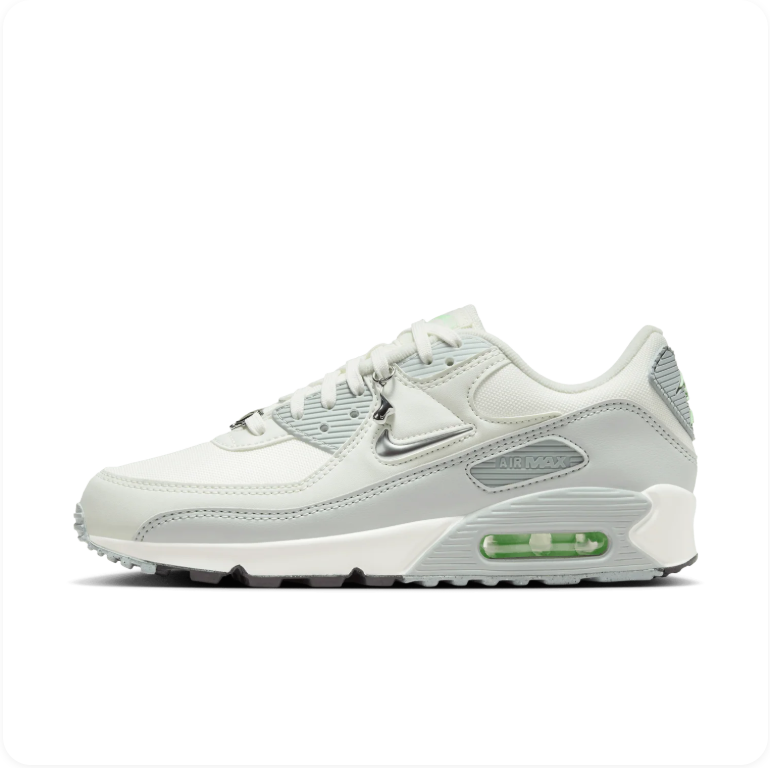 Nike Air Max 90 SE 'Summit White / Light Silver / Green'