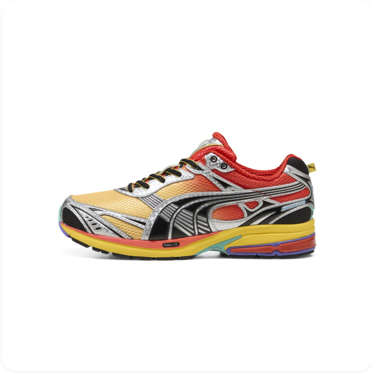 Puma x P.A.M. Velocity Nitro 'Multicolor' – Gold / Silver / Red / Rainbow
