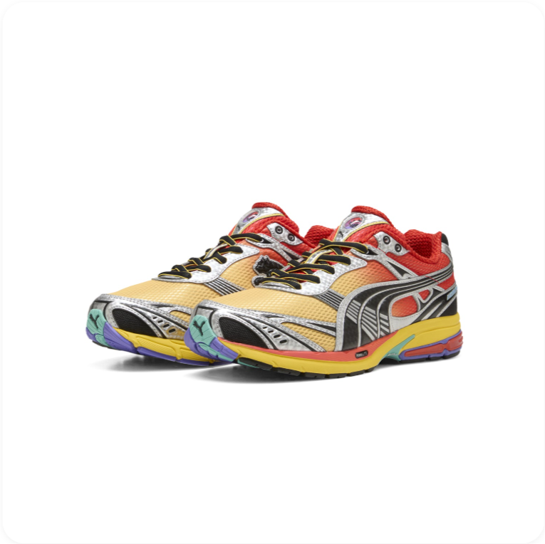 Puma x PAM Velocity Nitro Multicolor – pair front angle view