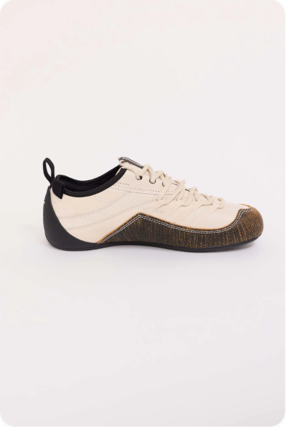 Merrell x Salehe Bembury Bravada Cream Olive – side profile view showing fingerprint outsole