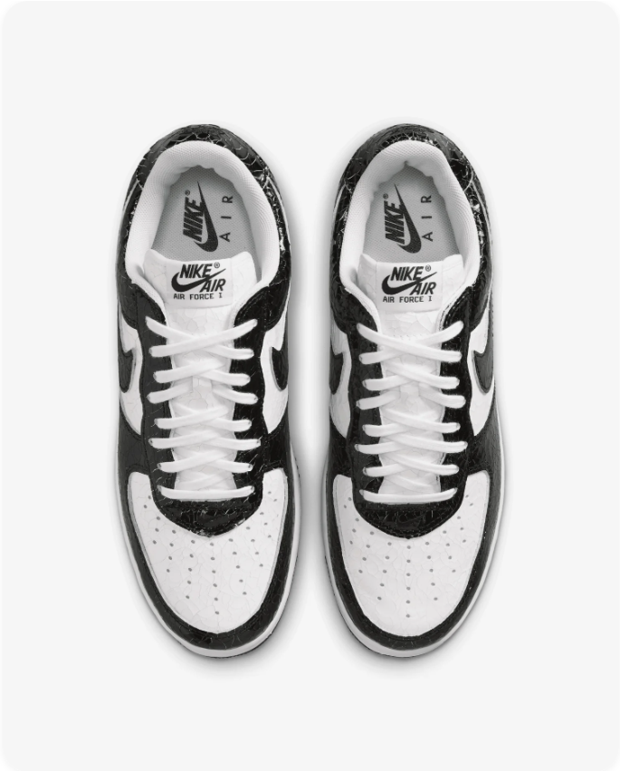 Nike Air Force 1 Low 'Black Croc' Patent Leather White/Black