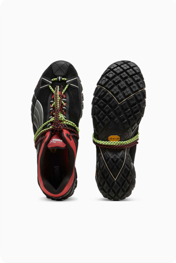 Puma Relik 'Black / Coral Red' – Vibram x Rope Lace