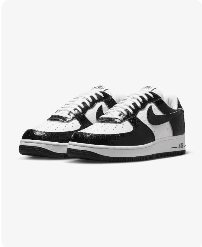 Nike Air Force 1 Low 'Black Croc' Patent Leather White/Black