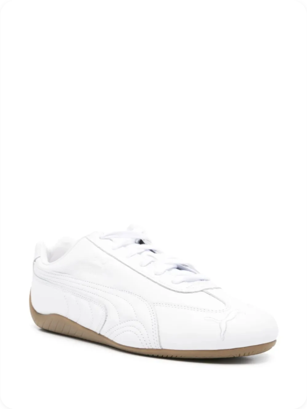 Puma Speedcat OG Triple White Gum – front three-quarter angle view