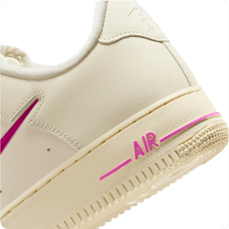Nike Air Force 1 Low 'Just Do It' – Sail / Laser Fuchsia