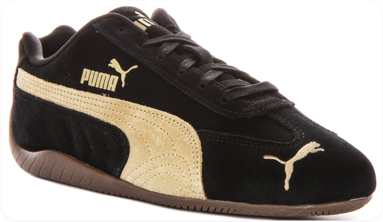 Puma Speedcat OG Black Gold Suede – side profile view