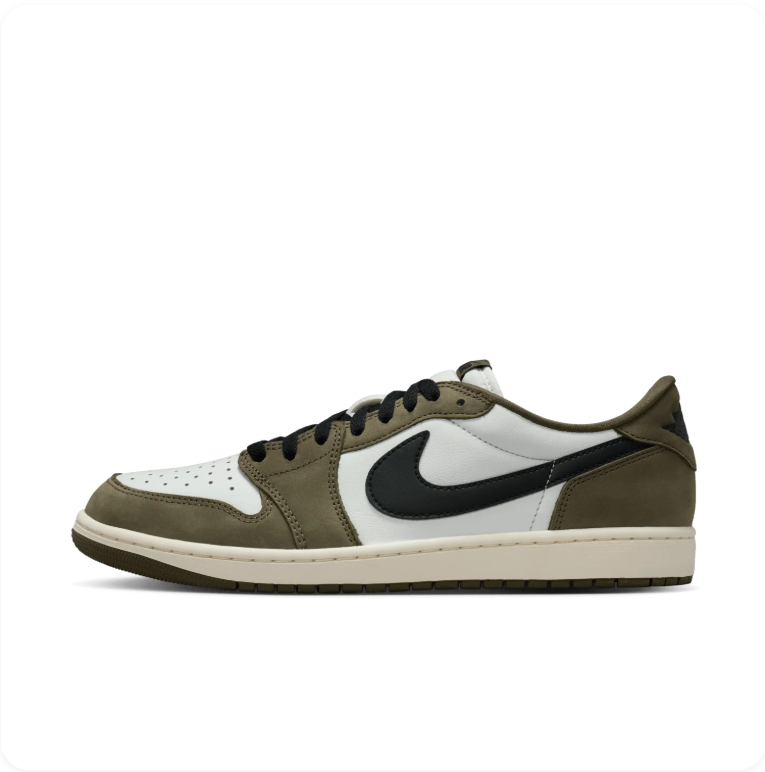 Air Jordan 1 Retro Low OG 'Medium Olive' White/Black/Olive