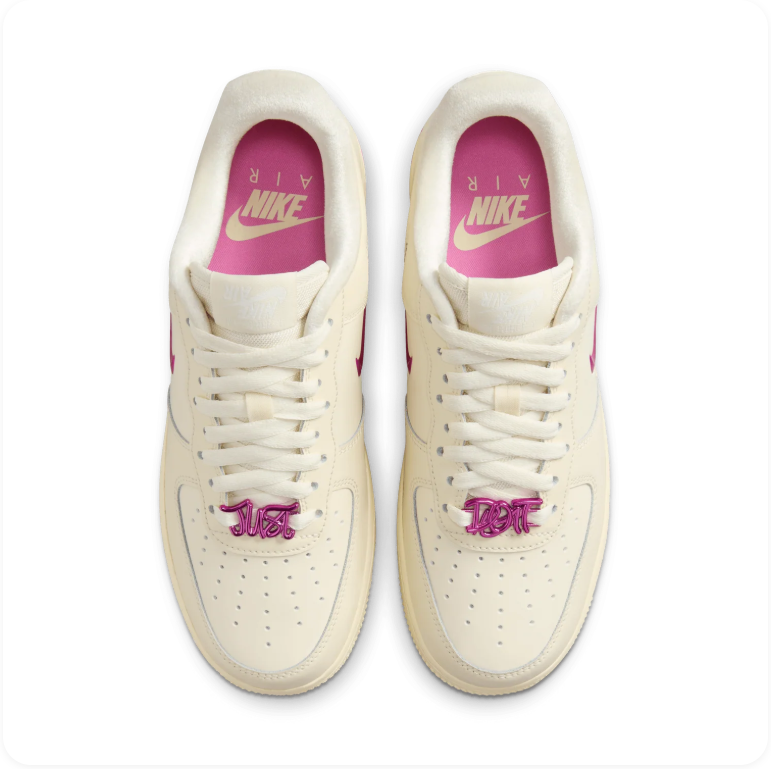 Nike Air Force 1 Low 'Just Do It' – Sail / Laser Fuchsia