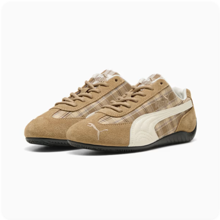 Puma Speedcat OG 'Tartan Plaid' – Camel / Cream / Black