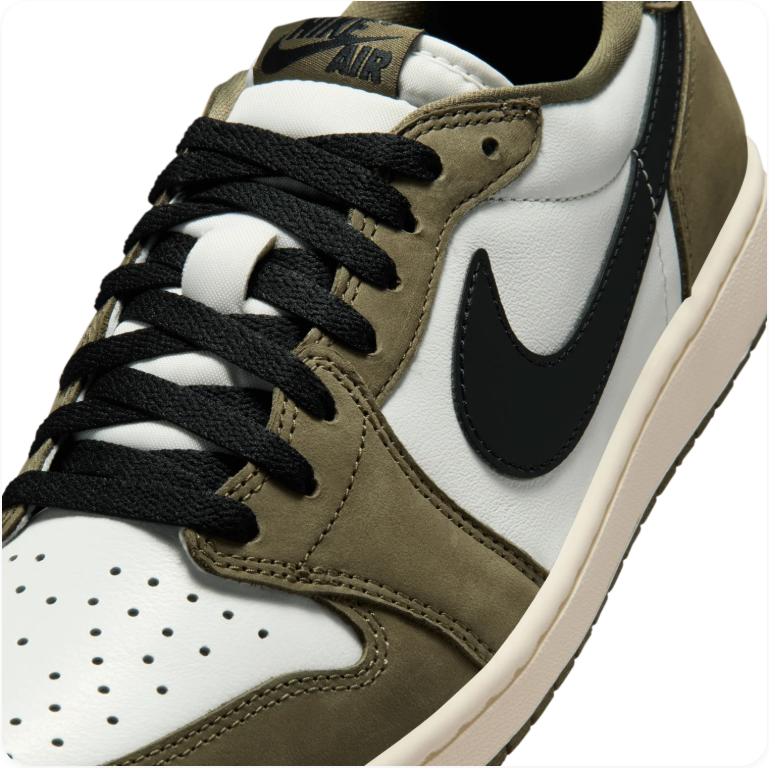 Air Jordan 1 Retro Low OG 'Medium Olive' White/Black/Olive