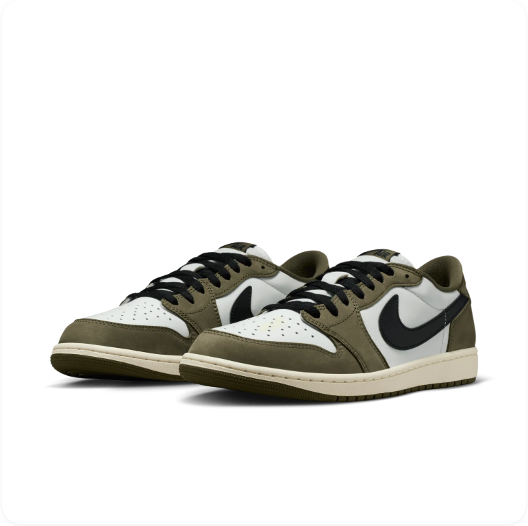 Air Jordan 1 Retro Low OG 'Medium Olive' White/Black/Olive